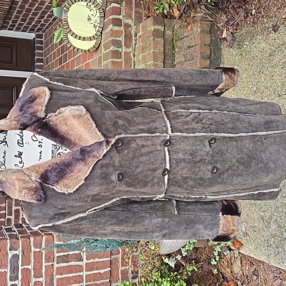 Marvin Richards Suede And Faux Fur Coat - Picture 2 of 14